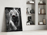 Tiger's Wrath Glass Wall Art || Designer's Collection