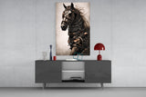 Warrior's Horse Glass Wall Art || Designer's Collection