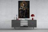 Elvis Presley in the Throne Glass Wall Art || Designer's Collection