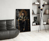 Elvis Presley in the Throne Glass Wall Art || Designer's Collection