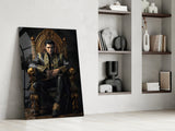 Elvis Presley in the Throne Glass Wall Art || Designer's Collection