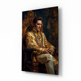 Elvis Presley in the Throne Glass Wall Art || Designer's Collection