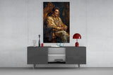 Elvis Presley in the Throne Glass Wall Art || Designer's Collection