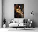 Elvis Presley in the Throne Glass Wall Art || Designer's Collection