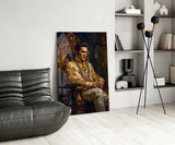 Elvis Presley in the Throne Glass Wall Art || Designer's Collection