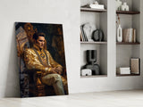 Elvis Presley in the Throne Glass Wall Art || Designer's Collection