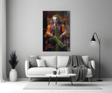 Joker in the Throne Glass Wall Art || Designer's Collection