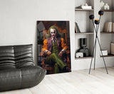 Joker in the Throne Glass Wall Art || Designer's Collection