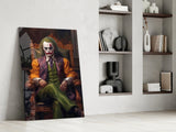 Joker in the Throne Glass Wall Art || Designer's Collection