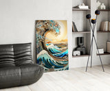 Waves, Trees or Mountains Glass Wall Art || Designer's Collection