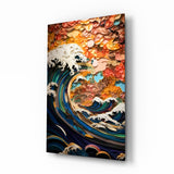 Waves, Trees or Mountains Glass Wall Art || Designer's Collection