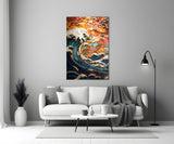 Waves, Trees or Mountains Glass Wall Art || Designer's Collection