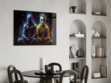 Batman and Joker Making Peace Glass Wall Art || Designer's Collection