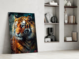 Tiger Glass Wall Art || Designer's Collection