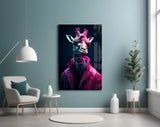 Stylish Giraffe Glass Wall Art || Designer's Collection