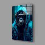 Music and the Ape  Glass Wall Art || Designer's Collection