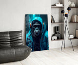 Music and the Ape  Glass Wall Art || Designer's Collection