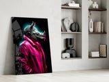 Rhino in Style Glass Wall Art || Designer's Collection