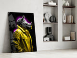 Rhino in Style Glass Wall Art || Designer's Collection