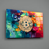 Bitcoin Glass Wall Art || Designer Collection