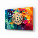 Arte de pared de vidrio de Bitcoin || Collezione di design