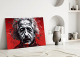 Einstein Glass Wall Art || Designers Collection