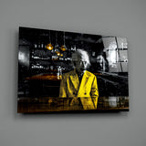 Einstein in the Bar Glass Wall Art || Designers Collection