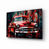 Vintage American Car Glass Wall Art || Designers Collection