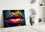 Lips Glass Wall Art || Designer Collection