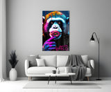 Monkey Kiss Glass Wall Art || Designer Collection