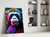 Monkey Kiss Glass Wall Art || Designer Collection