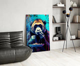 Hungry Monkey Glass Wall Art || Designer Collection