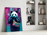 Shopper Panda Glass Wall Art || Designer Collection