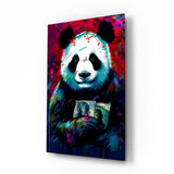 Arte de pared de vidrio de Panda bibliofilo || Collezione di design