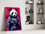 Panda Glass Wall Art || Designer Collection