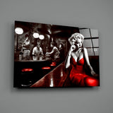 Marilyn in the Bar Glass Wall Art || Designer Collection