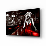 Marilyn dans le bar || Collection de créateurs Impression Sur Verre