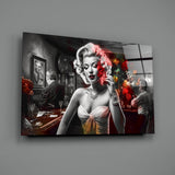 Marilyn in the Bar Glass Wall Art || Designer Collection