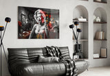 Marilyn in the Bar Glass Wall Art || Designer Collection