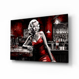 Marilyn in the Bar Glass Wall Art || Designer Collection