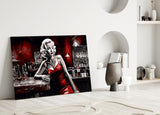 Marilyn in the Bar Glass Wall Art || Designer Collection