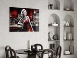 Marilyn in the Bar Glass Wall Art || Designer Collection