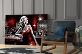 Marilyn in the Bar Glass Wall Art || Designer Collection