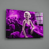 Marilyn in the Bar Glass Wall Art || Designer Collection