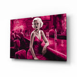 Arte della parete di vetro Marilyn nel bar || Collezione di design