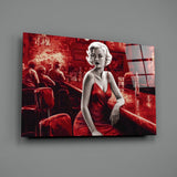 Marilyn in the Bar Glass Wall Art || Designer Collection