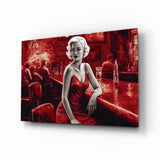 Marilyn dans le bar || Collection de créateurs Impression Sur Verre