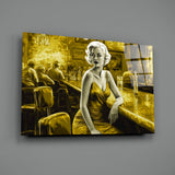 Marilyn in the Bar Glass Wall Art || Designer Collection