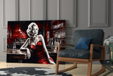 Marilyn in the Bar Glass Wall Art || Designer Collection