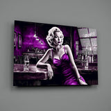 Marilyn in the Bar Glass Wall Art || Designer Collection